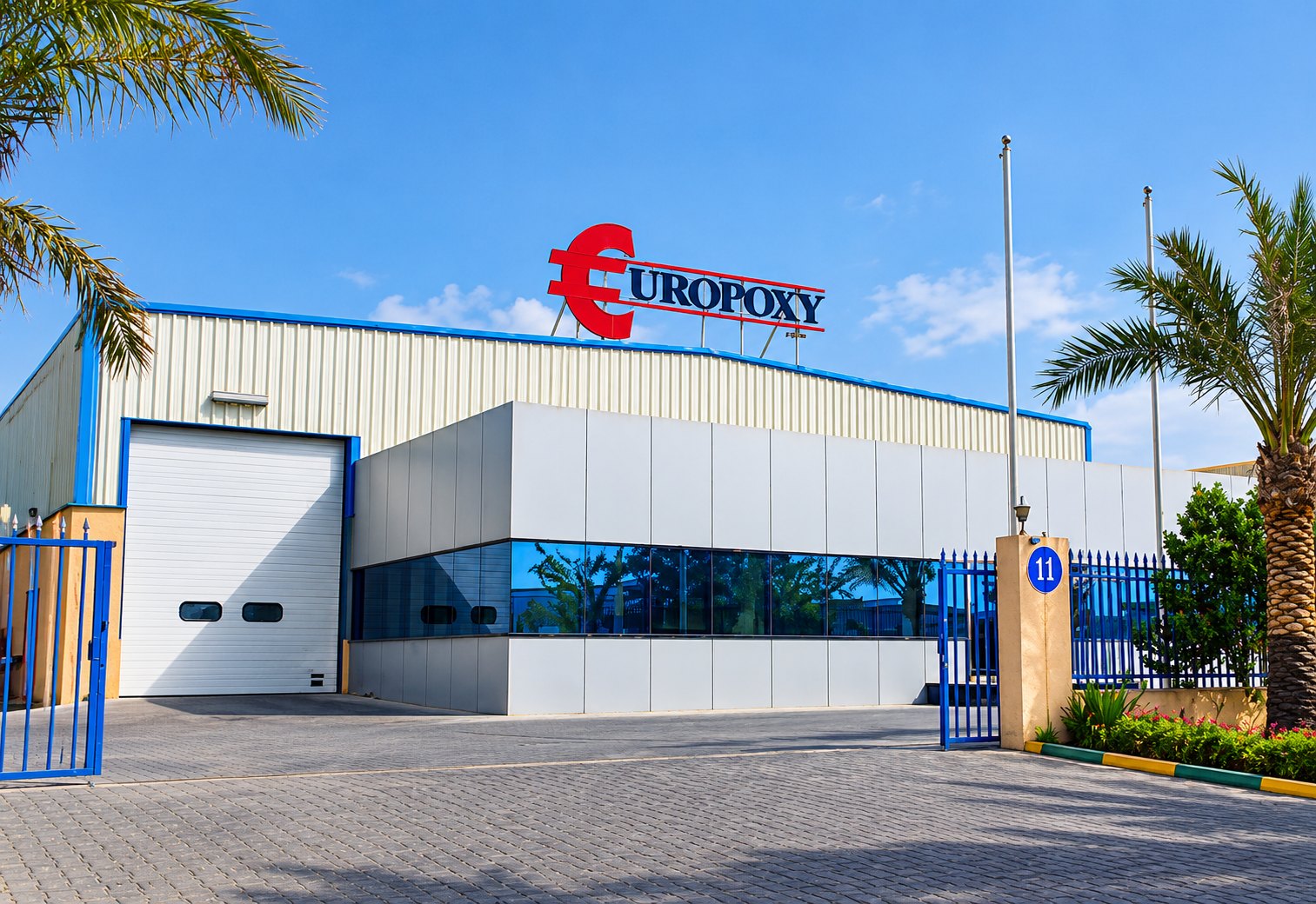 Europoxy plant entrance in Jebel Ali Free Zone